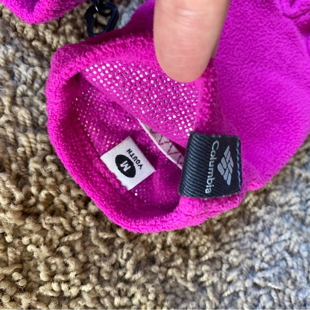 Columbia Fleece Gloves Youth Medium Unisex Pink Winter Outerwear Outdoors